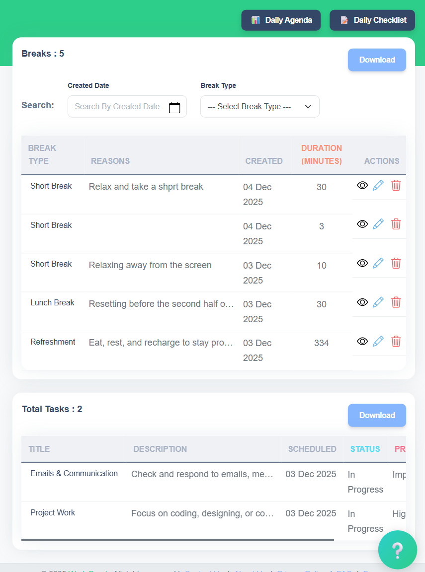 WorkBreak - Screenshot 5 showing product features and functionality