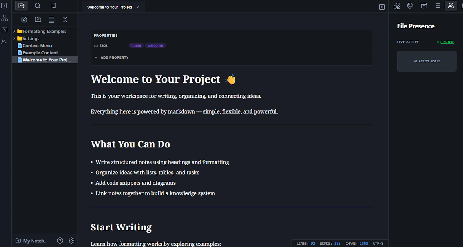 Markdown Editor screenshot 1