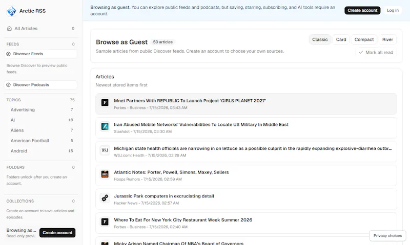 Arctic RSS screenshot 4