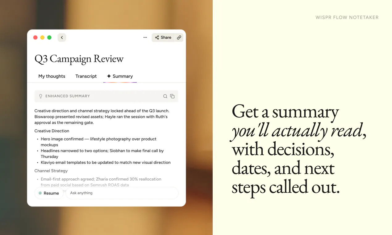 Wispr Flow Notetaker screenshot 6