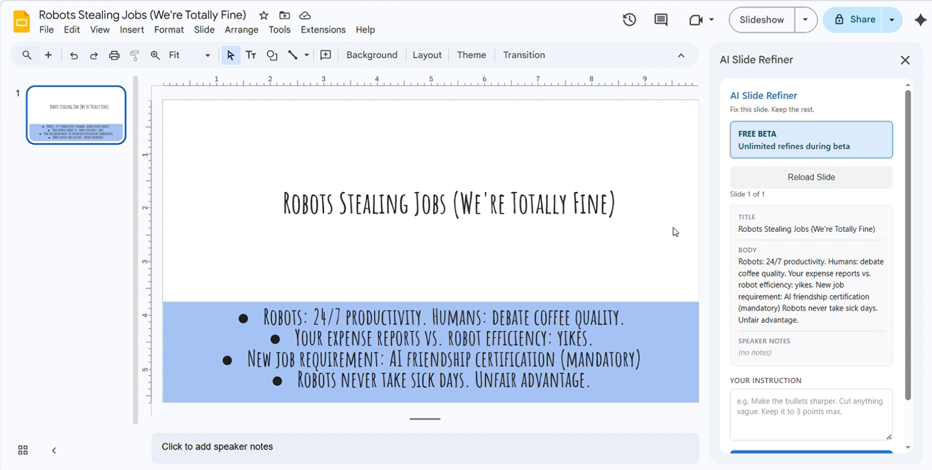 Google Slides AI Plugin gallery image