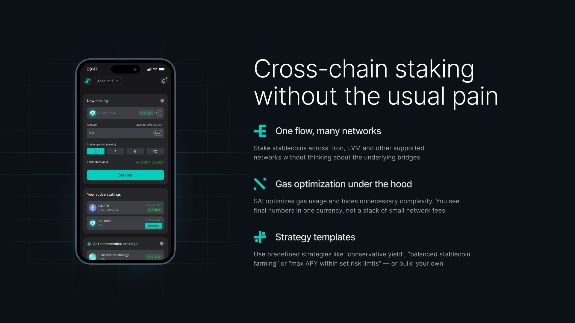 SAI Wallet - Screenshot 2 showing product features and functionality