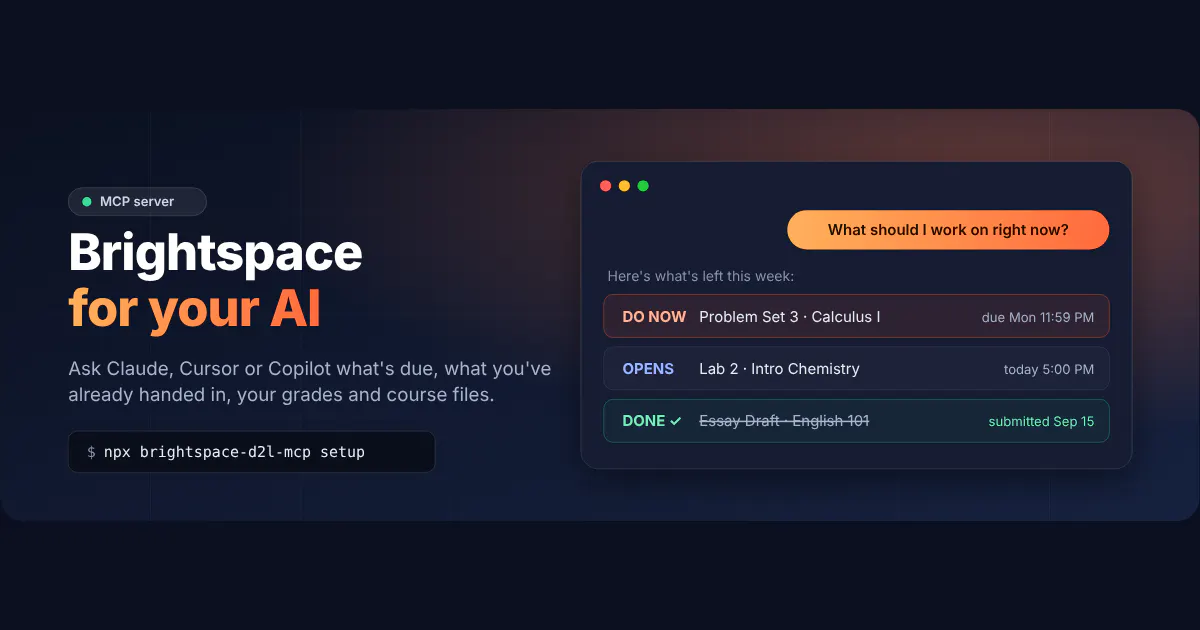 Brightspace D2L MCP Server gallery image