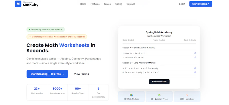 MathCity screenshot 1