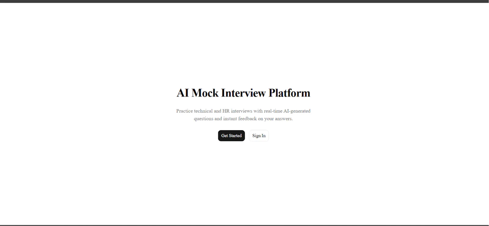 AI Mock Interview Platform screenshot 1