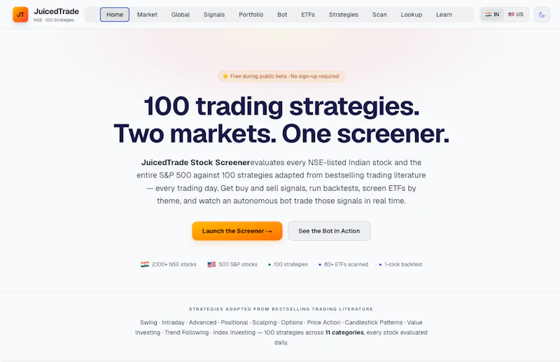 JuicedTrade Stock Screener screenshot 1
