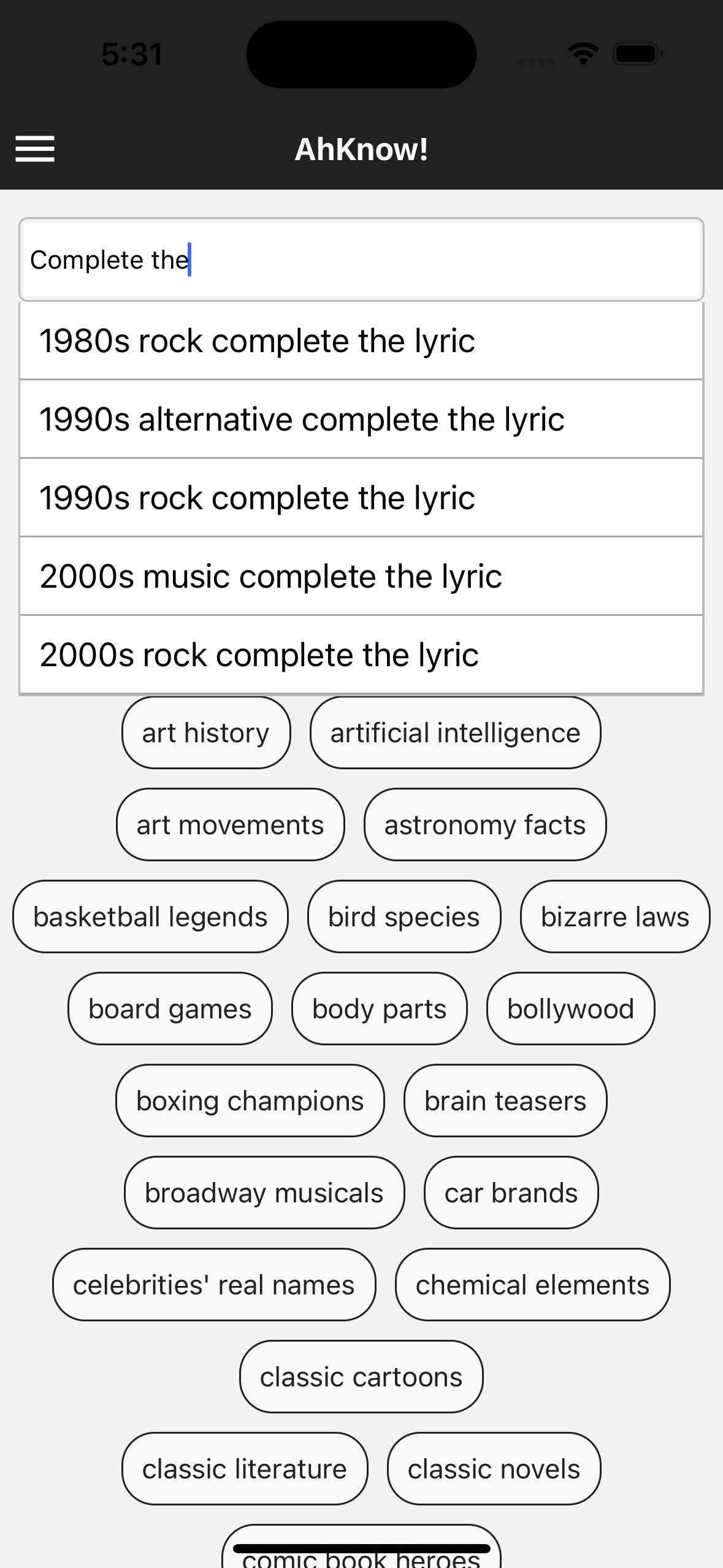 AhKnow! Trivia media 2