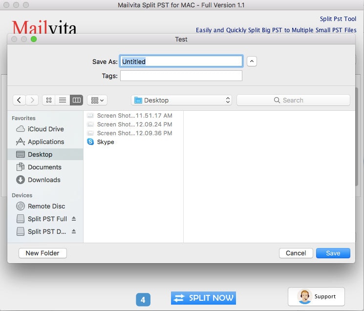Mac için Mailvita Split PST medya 4