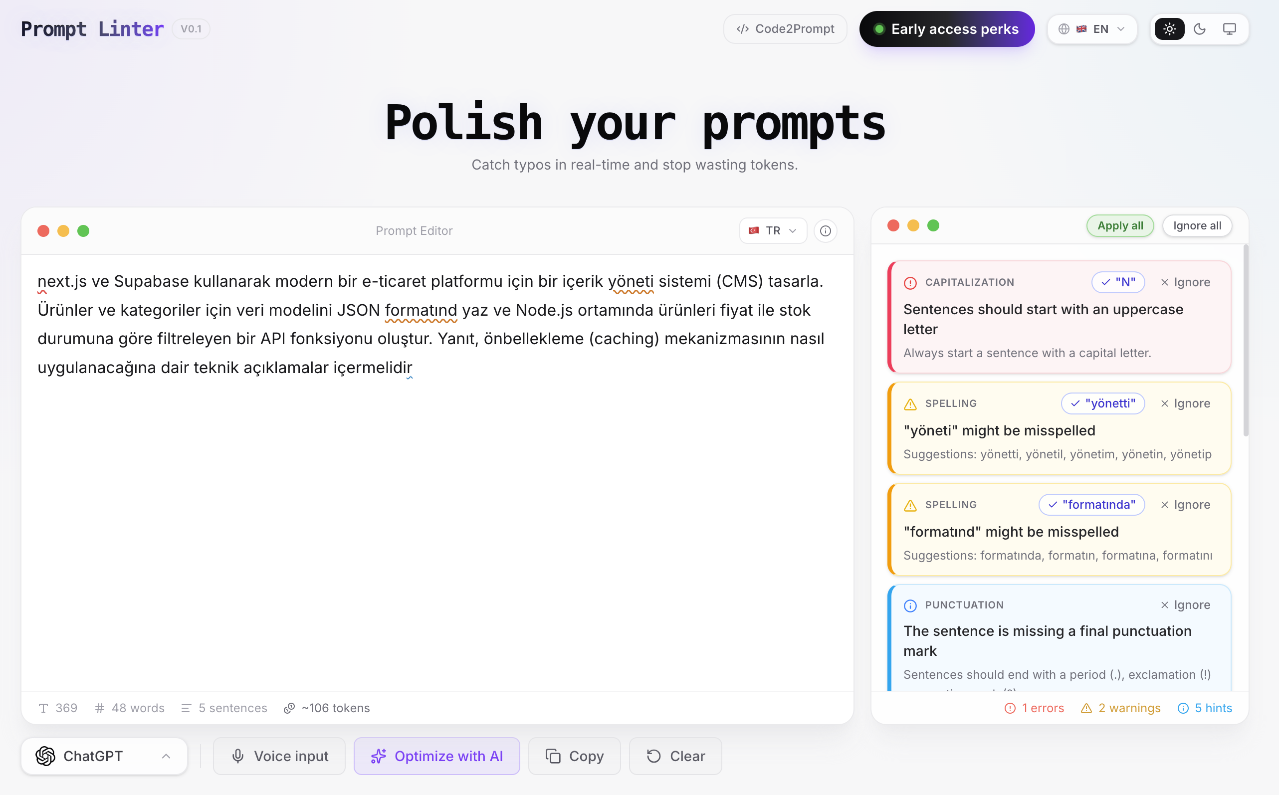Prompt Linter gallery image
