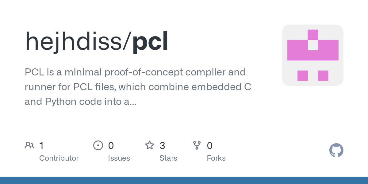 PCL (Python-C gekoppelde) minimale compiler - Voer python en C samen uit in één .pcl -bestand. media 1