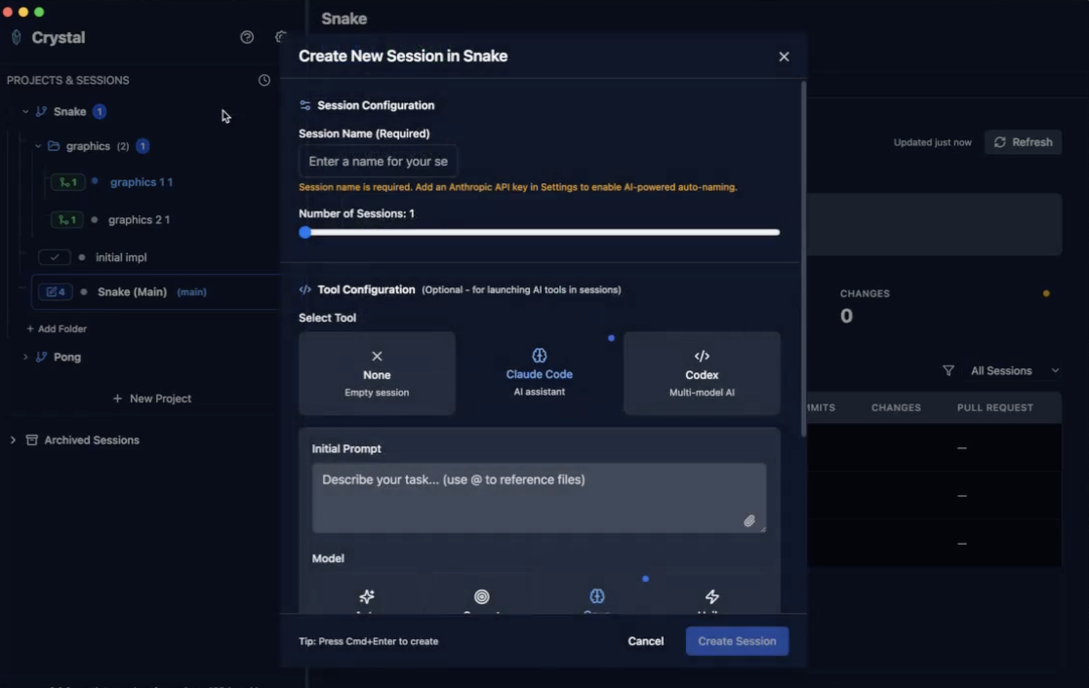 Média Crystal: gestionnaire de code AI multi-sessions - Exécutez plusieurs code Codex / Claude en parallèle, tester, gérer 3