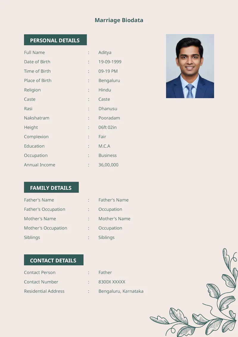 Marriage Biodata PDF screenshot 5