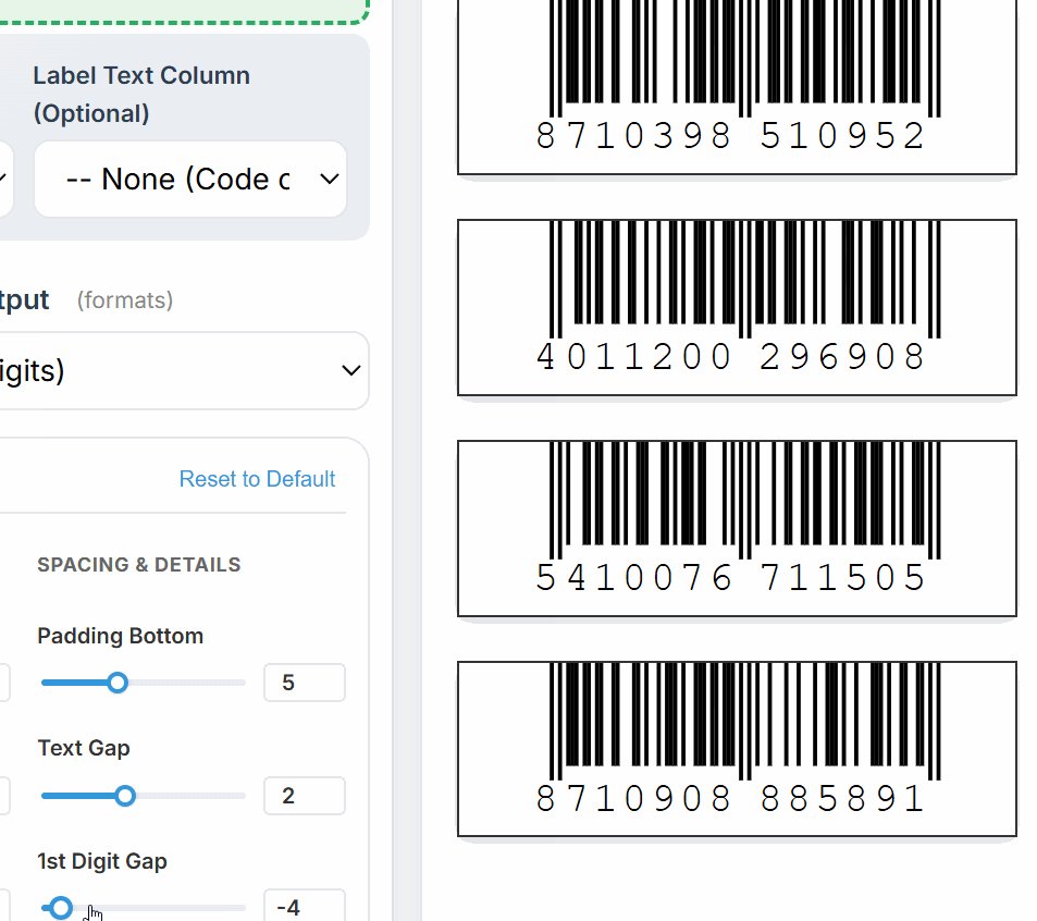 Bulk Barcode Generator - Screenshot 2 showing product features and functionality