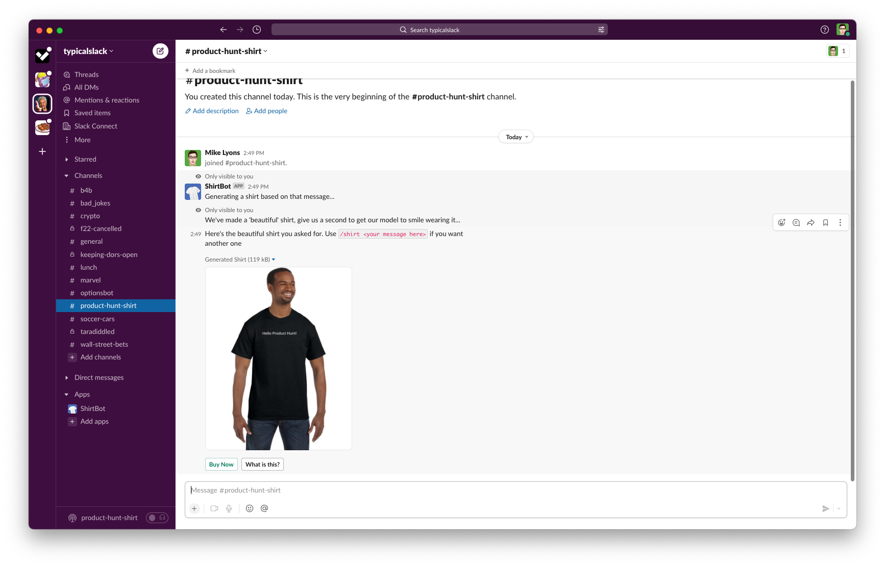 ShirtBot gallery image