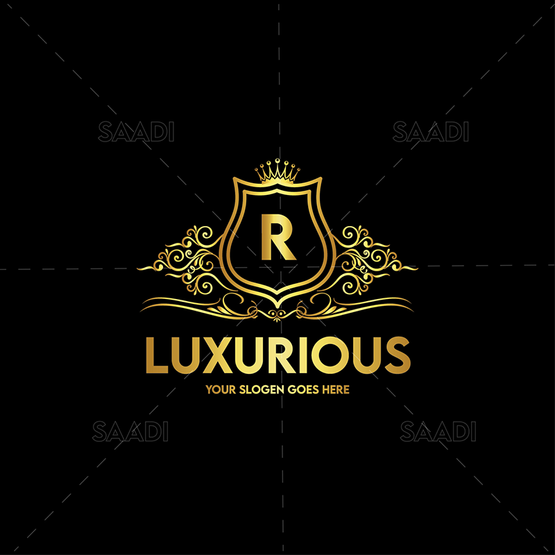 Lüks logo - Kraliyet çiçek tasarımı üzerine lüks logo tasarım tabanı medya 1