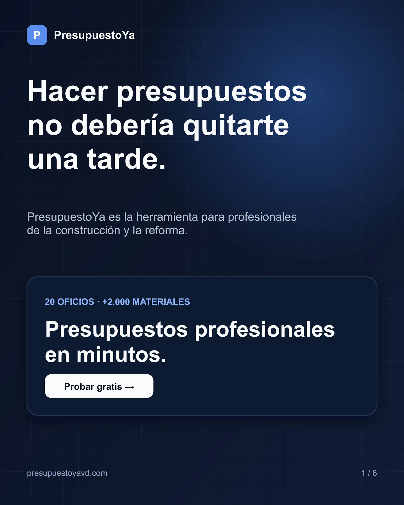 PresupuestoYa screenshot 1