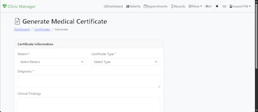 Clinic Management Website gallery image