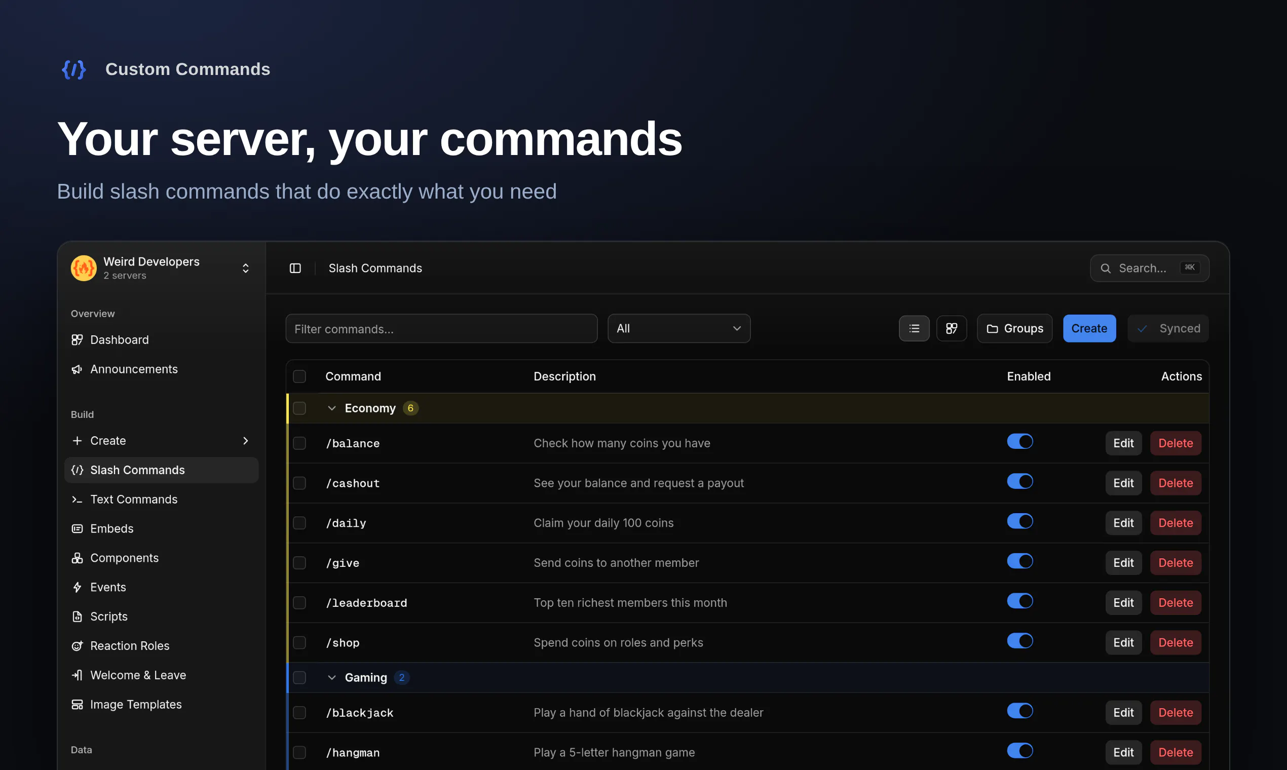 Custom Commands gallery image