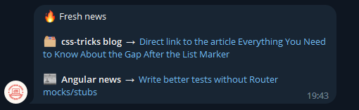 Mídia 5 de Frontend_News - Telegram Bot que lhe enviará notícias diárias do front-end