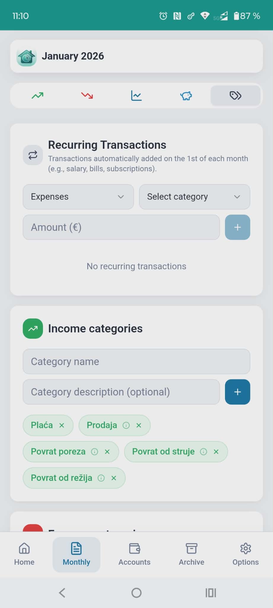 Budget Card - Screenshot 5 showing product features and functionality
