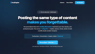 Ztory Engine - AI LinkedIn Content Ideas gallery image