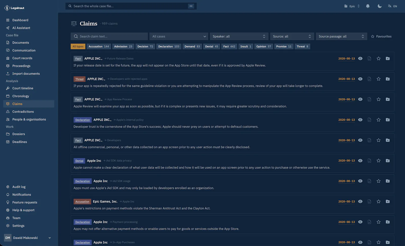 Legalnaut: AI Litigation & Case Analysis screenshot 13