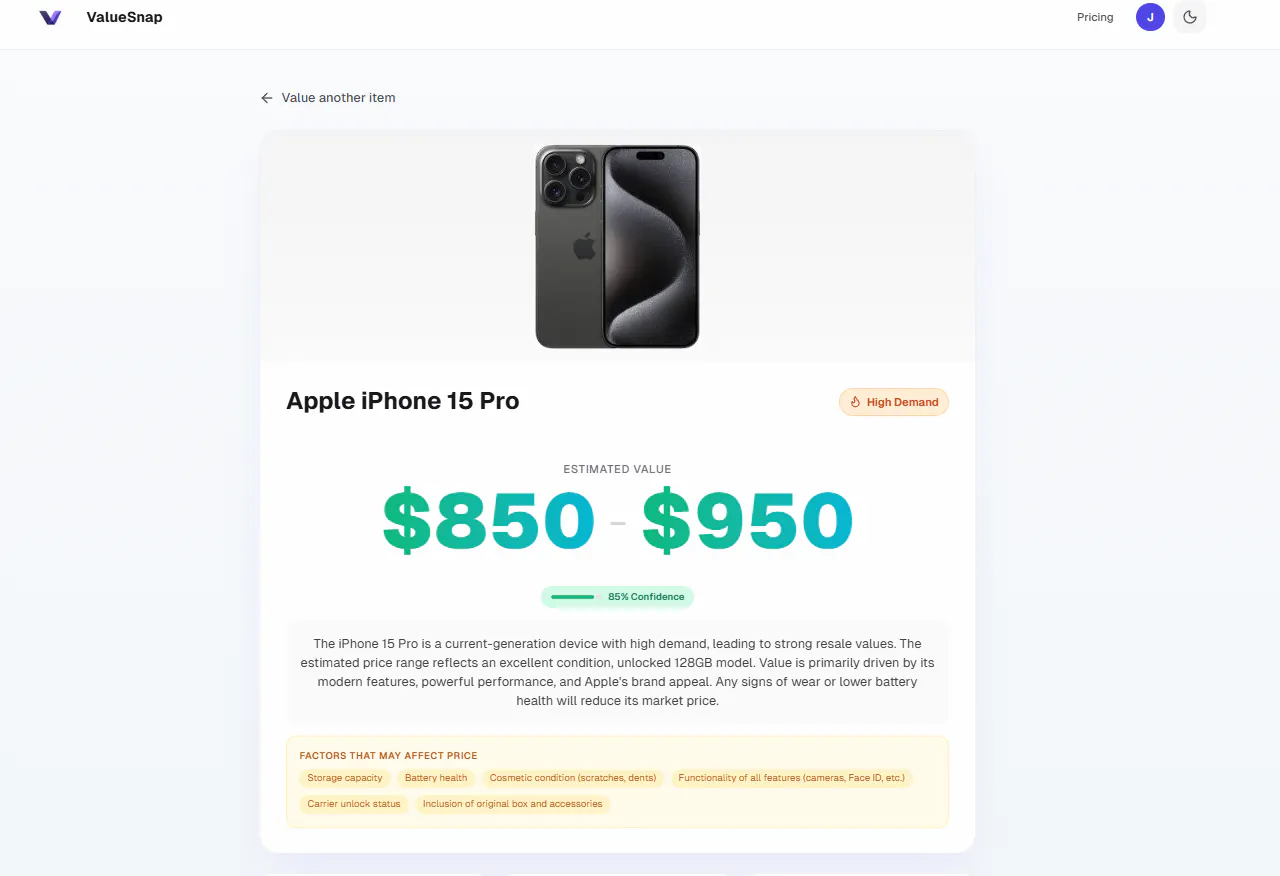 ValueSnap 截图 4