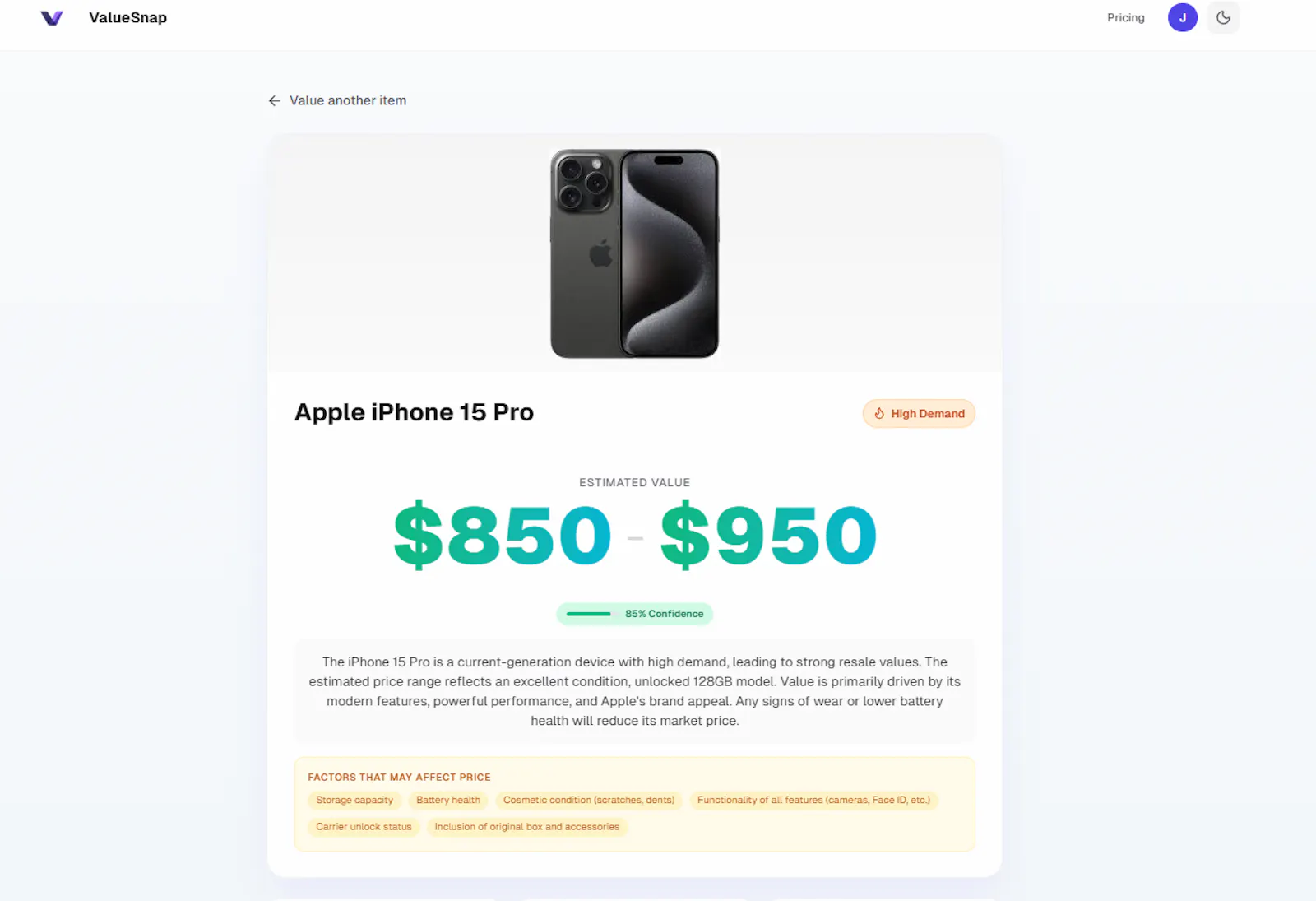 ValueSnap screenshot 4