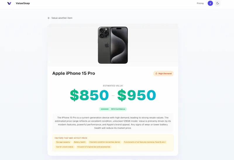 ValueSnap screenshot 4