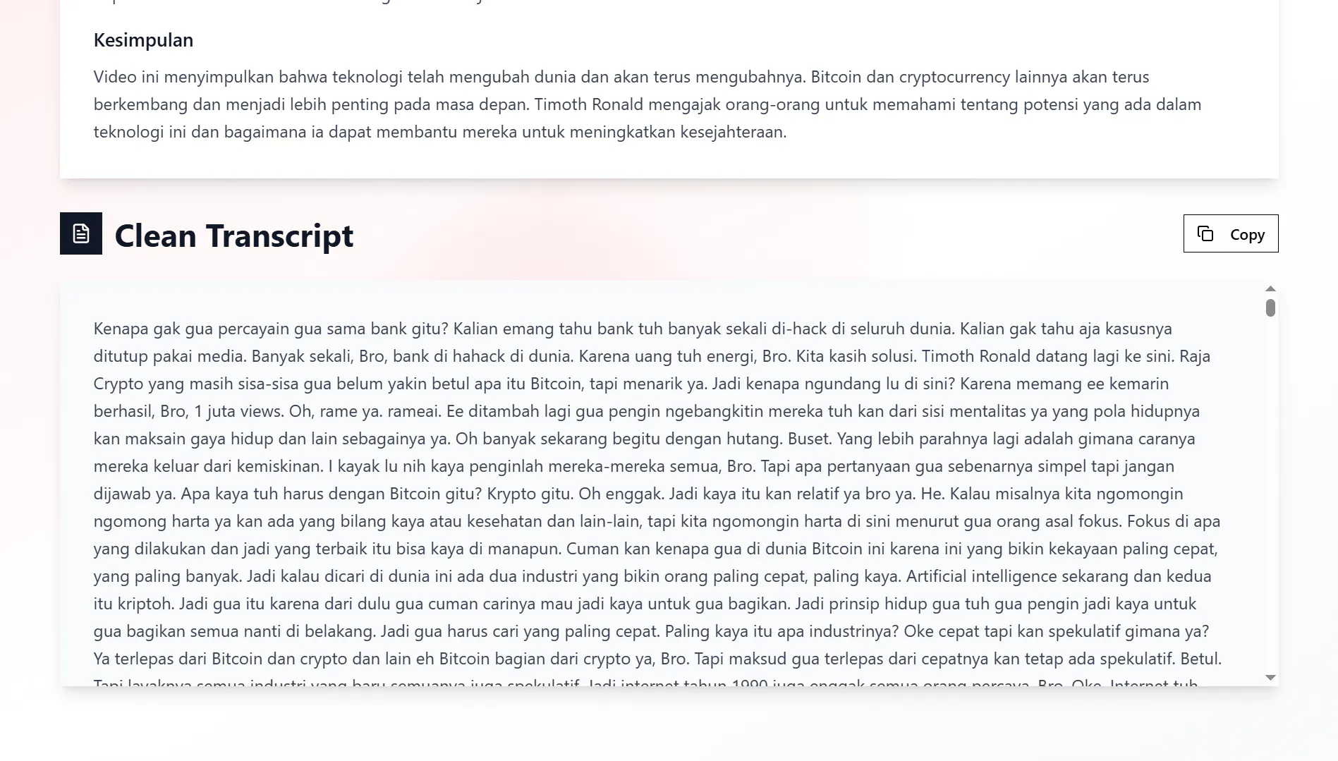 YouTube Transcript Summarizer gallery image