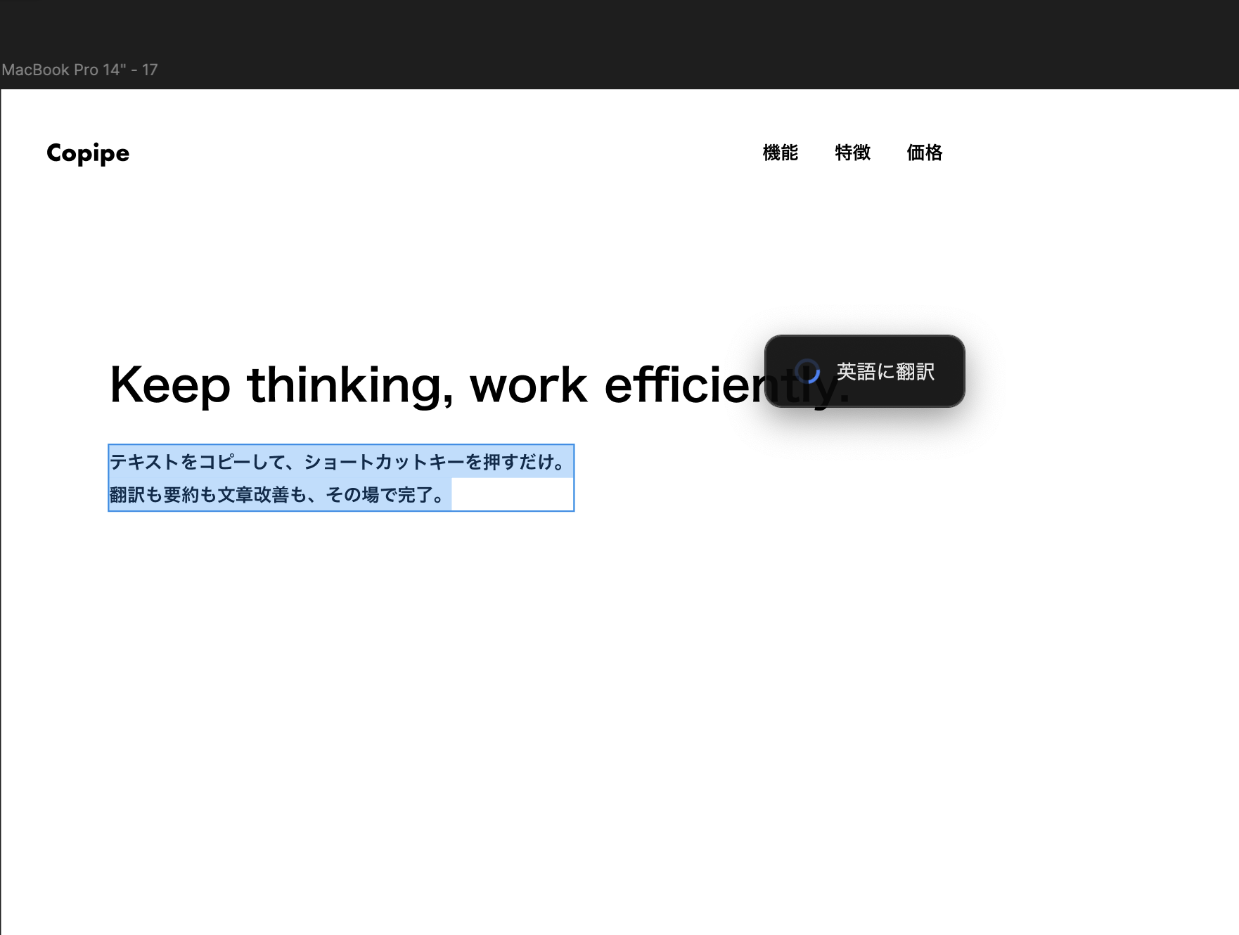 Copipe - Screenshot 5 showing product features and functionality