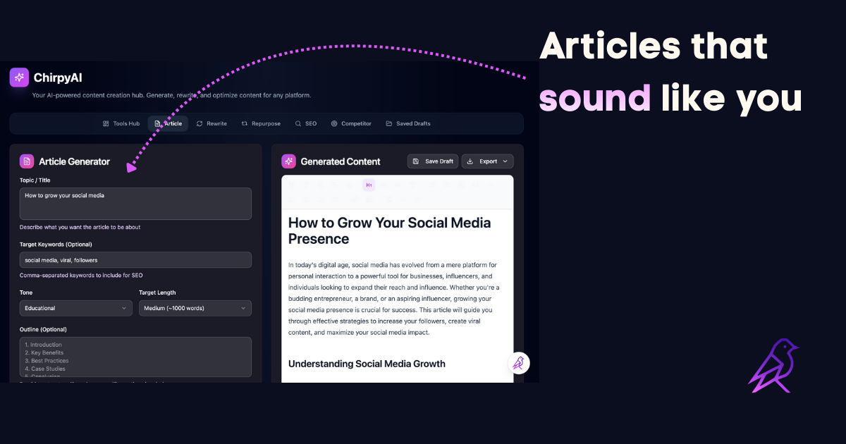 Chirpy - Screenshot 4 showing product features and functionality