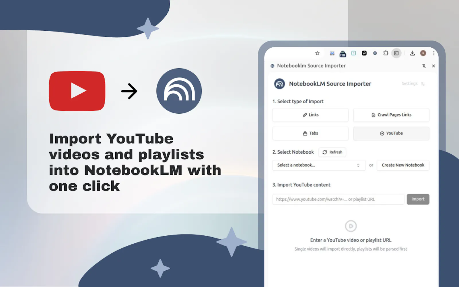 NotebookLM Source Importer screenshot 1