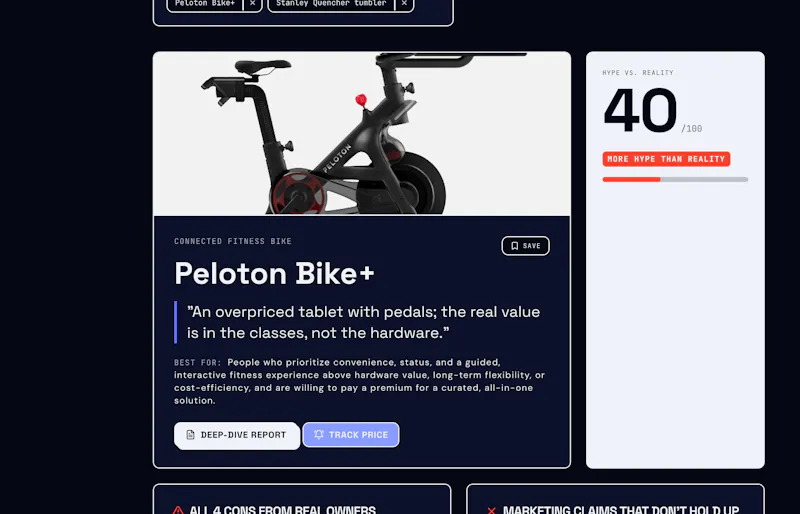 upspun — honest product search screenshot 2