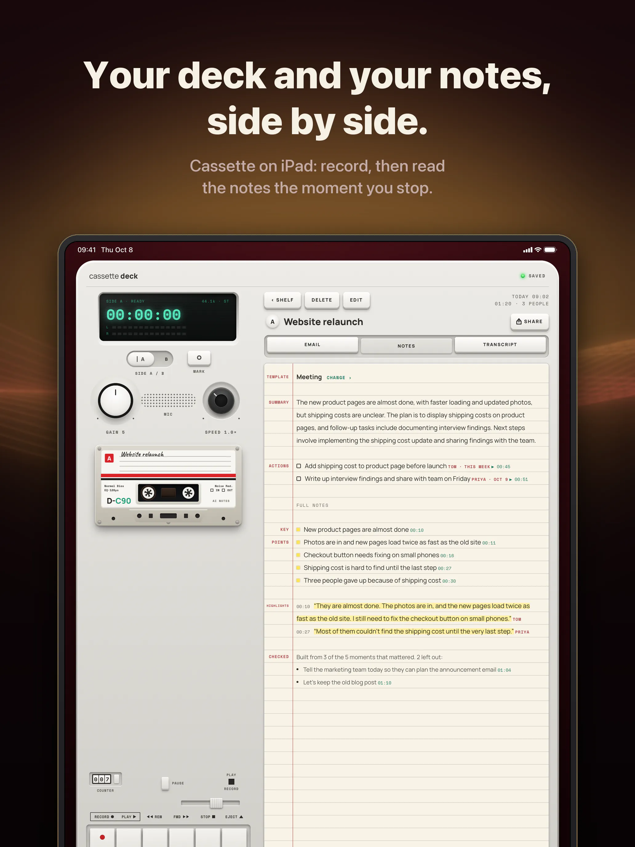 Cassette: AI Note Taker gallery image