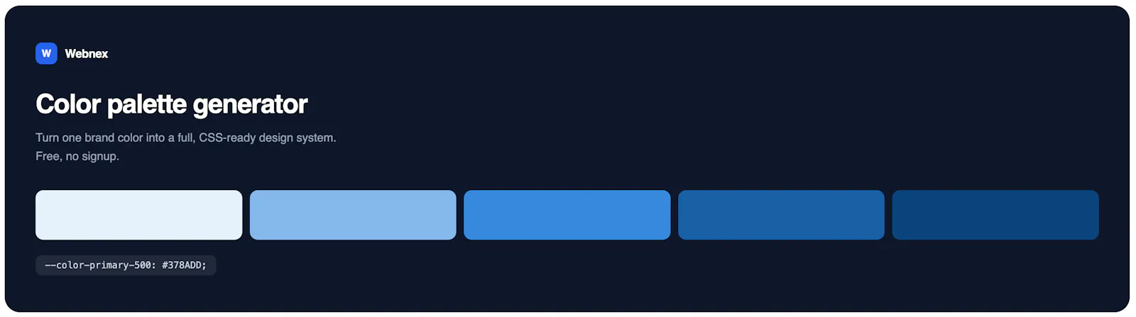 Webnex Color Palette Generator screenshot 1