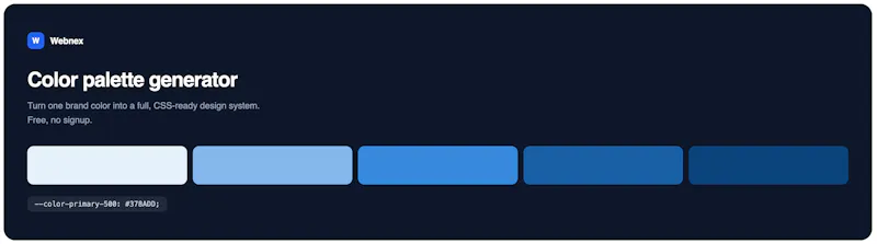 Webnex Color Palette Generator screenshot 1