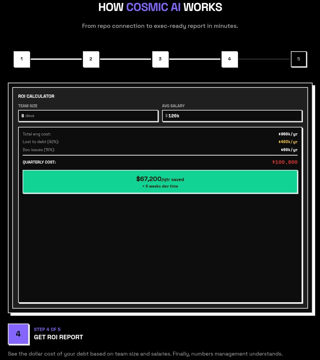 Cosmic AI - Screenshot 4 showing product features and functionality