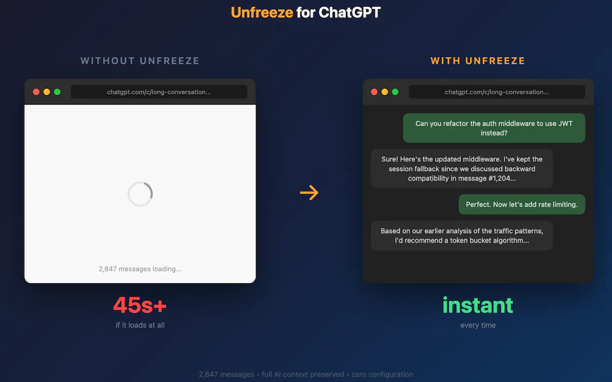 Unfreeze for ChatGPT