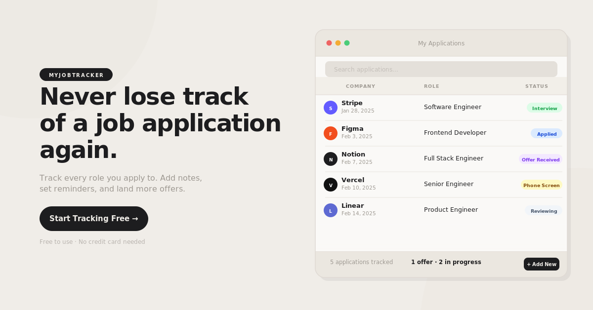 My Job Tracking gallery image