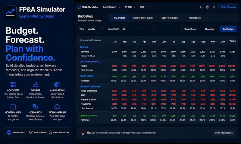 FP&A Simulator screenshot 3