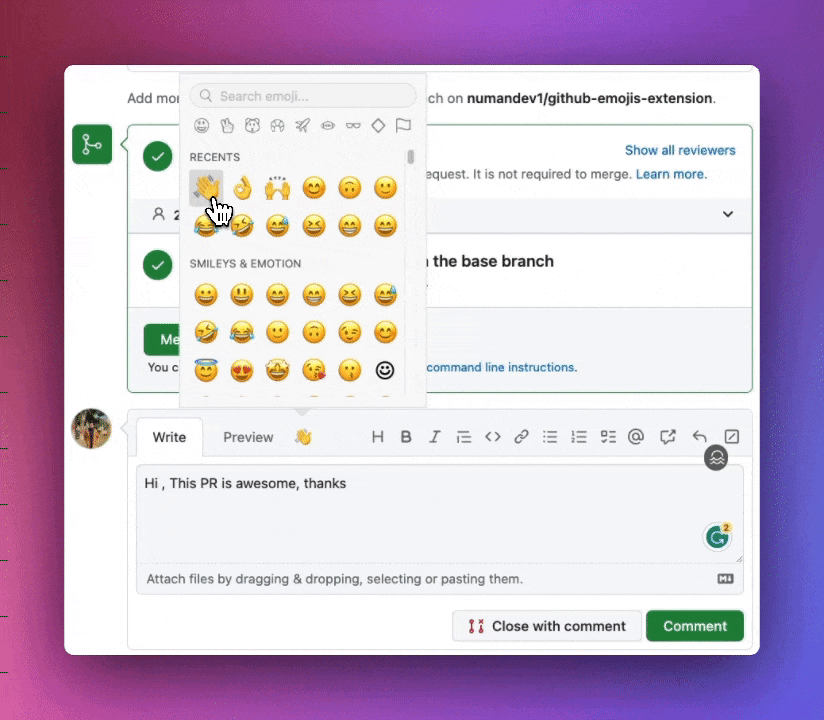 GitHub Emoji Extension media 4
