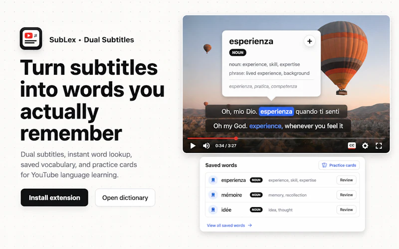 SubLex screenshot 1