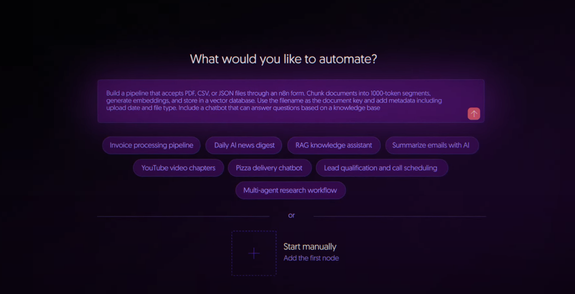 n8n AI Workflow Builder screenshot 2