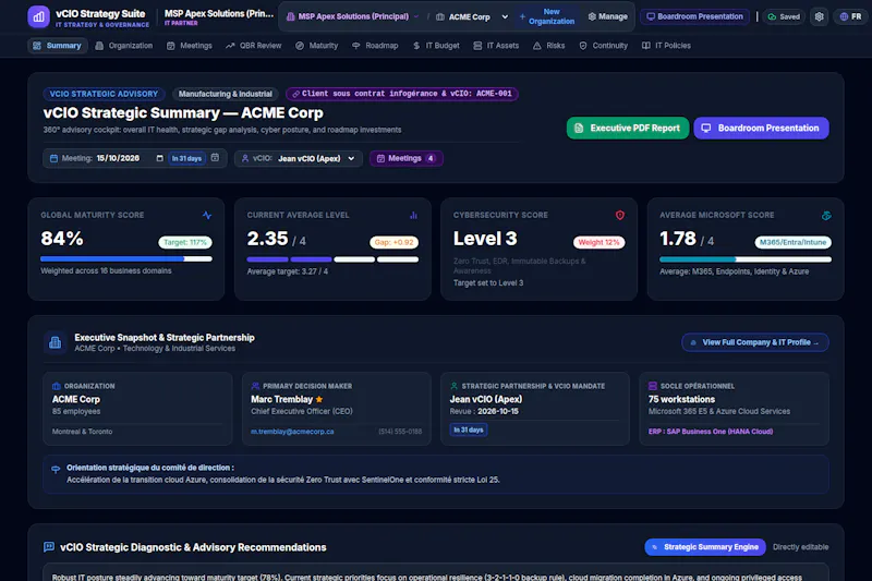 vCIO Strategy Suite screenshot 1