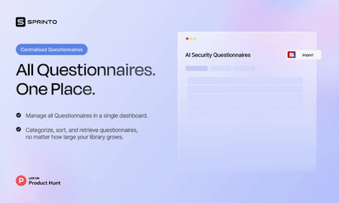 Sprinto's AI Security Questionnaire产品图