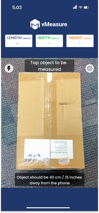 vmeasure mobiele dimensies app - Meet dozen, onregelmatige items en kleine objecten met iPhone media 2