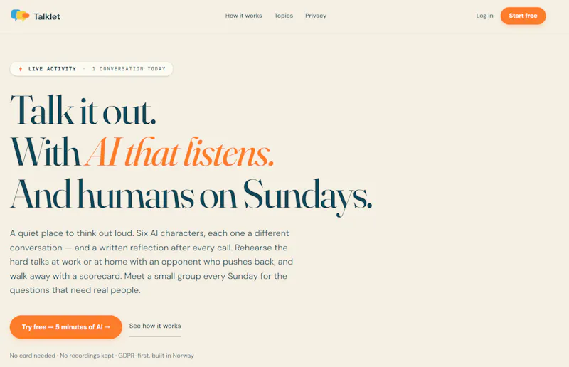 Talklet screenshot 1