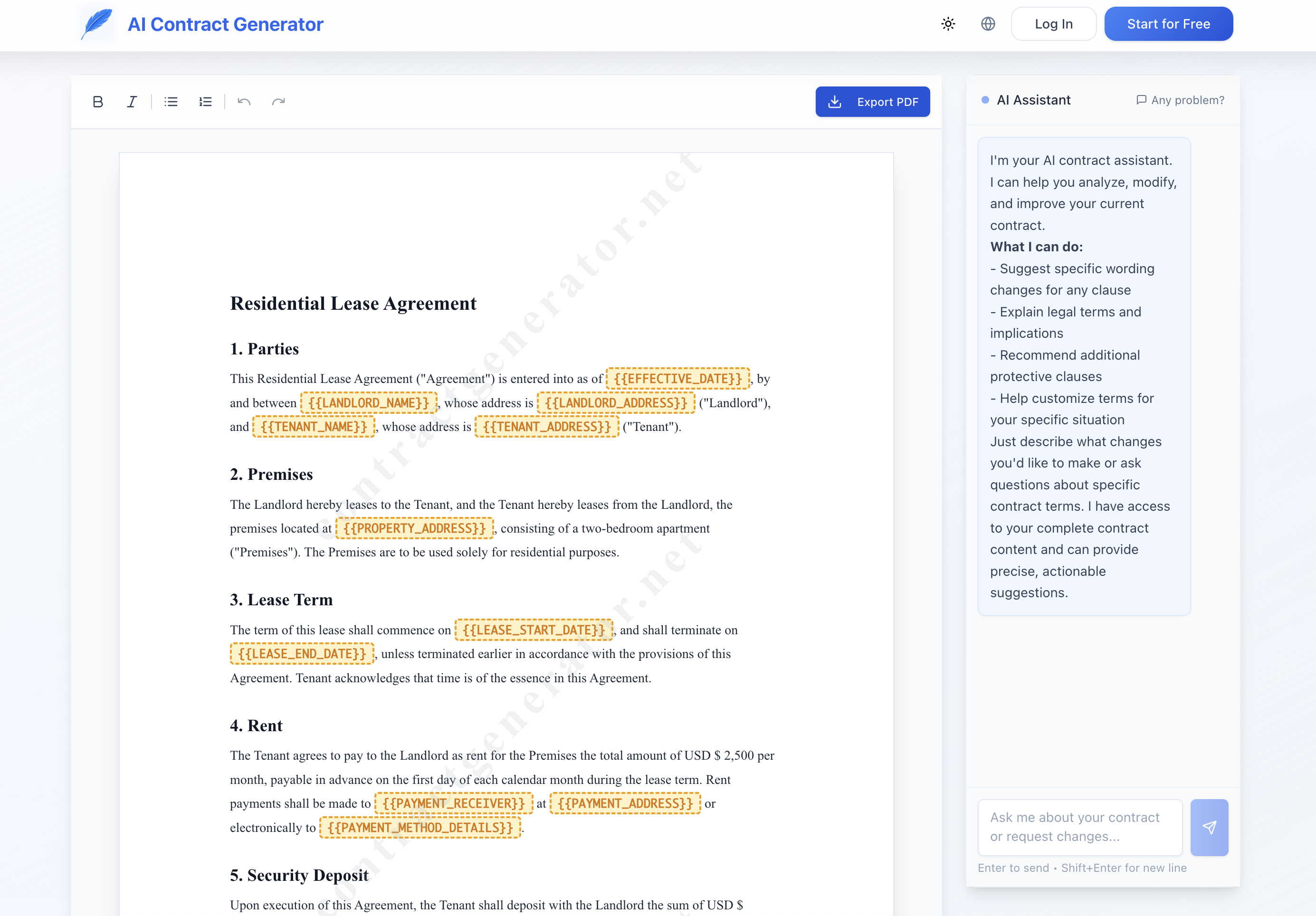 AI Contract Generator gallery image