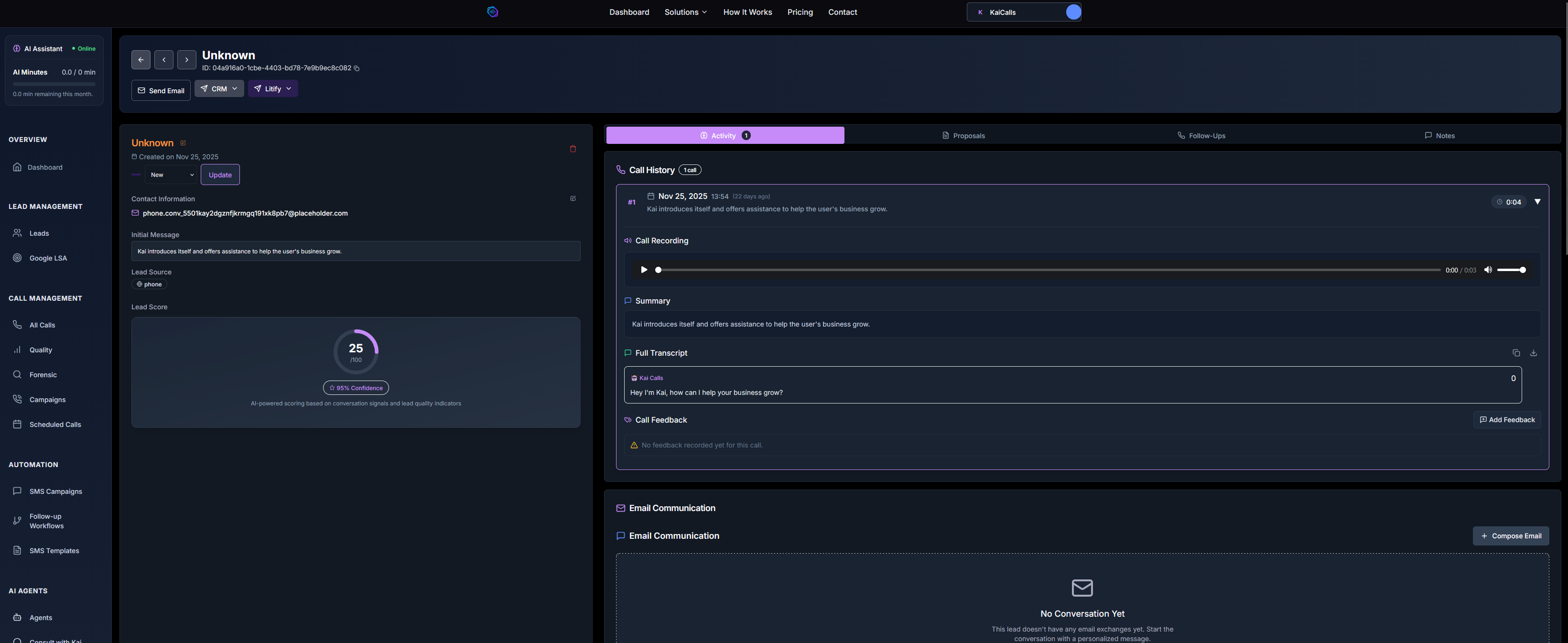 KaiCalls - Screenshot 2 showing product features and functionality